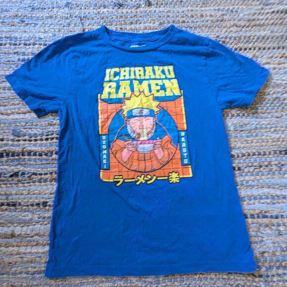 Naruto Ichiraku Ramen Kids XL T-Shirt Fits Adult S Anime Graphic Tee Blue Manga - Picture 3 of 6